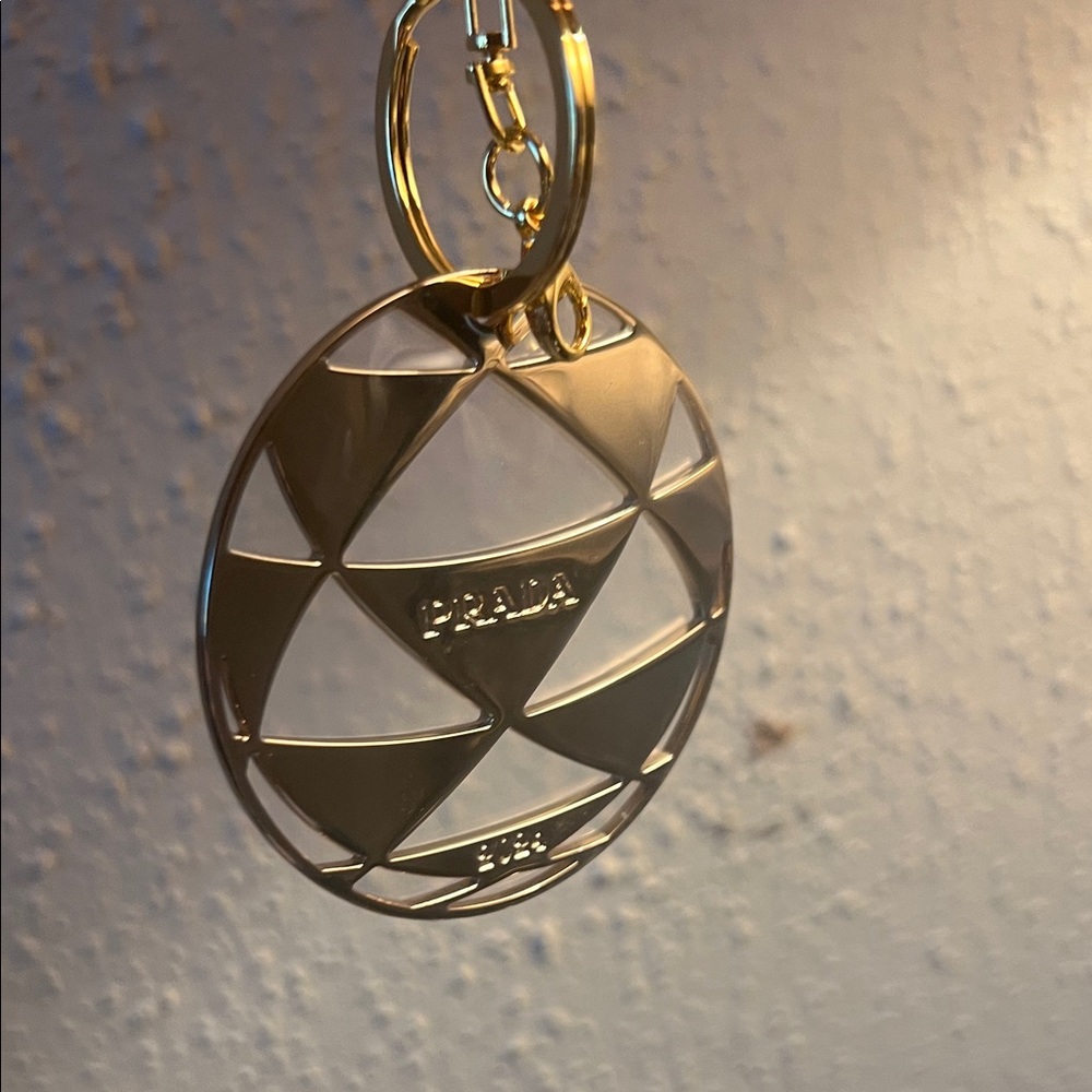 Prada Geometric Gold Bag Charm 2024